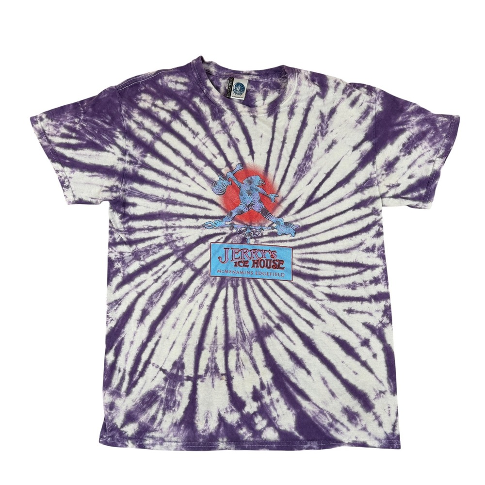 McMenamins Medium T-Shirt Jerry's Ice House Tie Dye Cotton Graphic Tee